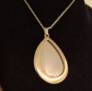 Gold And Silver Teardrop Pendant Necklace From Loft - Women Jewelry